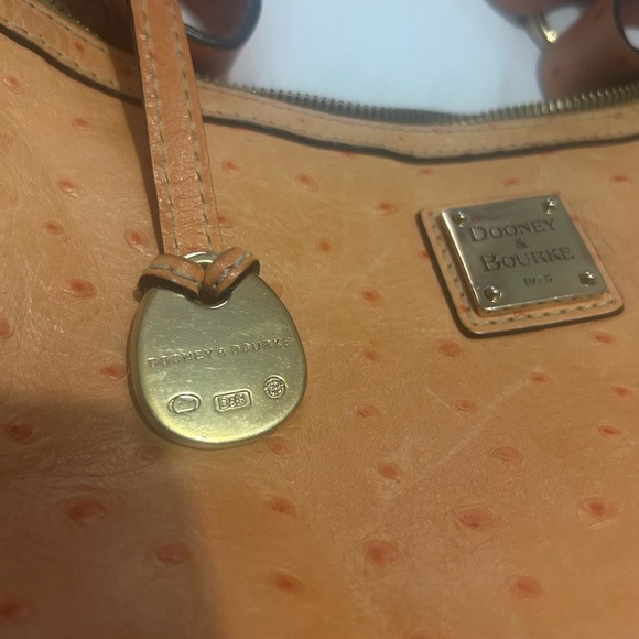 Dooney & Bourke Tan Ostrich-Embossed Shoulder Bag - Picture 3 of 15